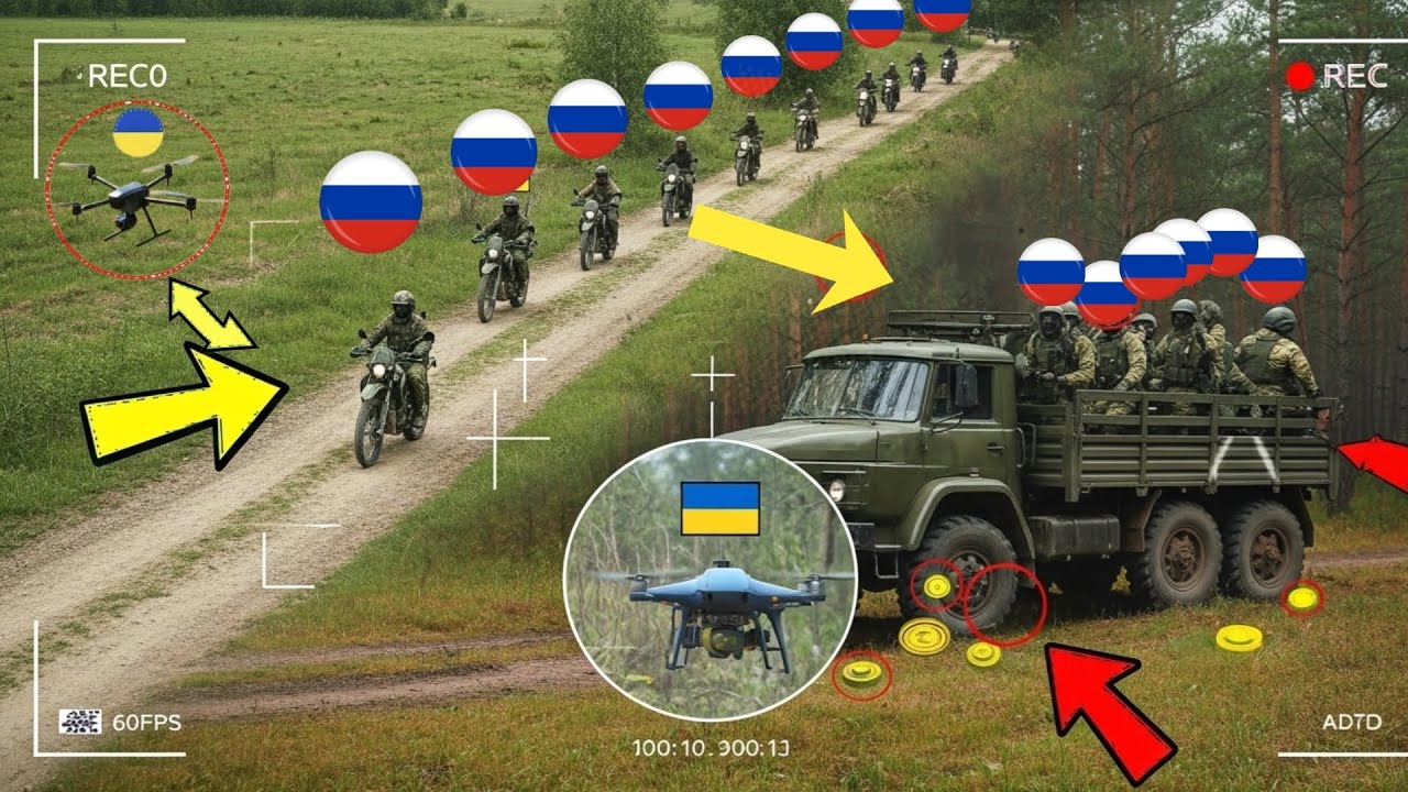 🎯 Украинские беспилотники «Азов» FPV уничтожают десятки российских мотострелков одного за другим