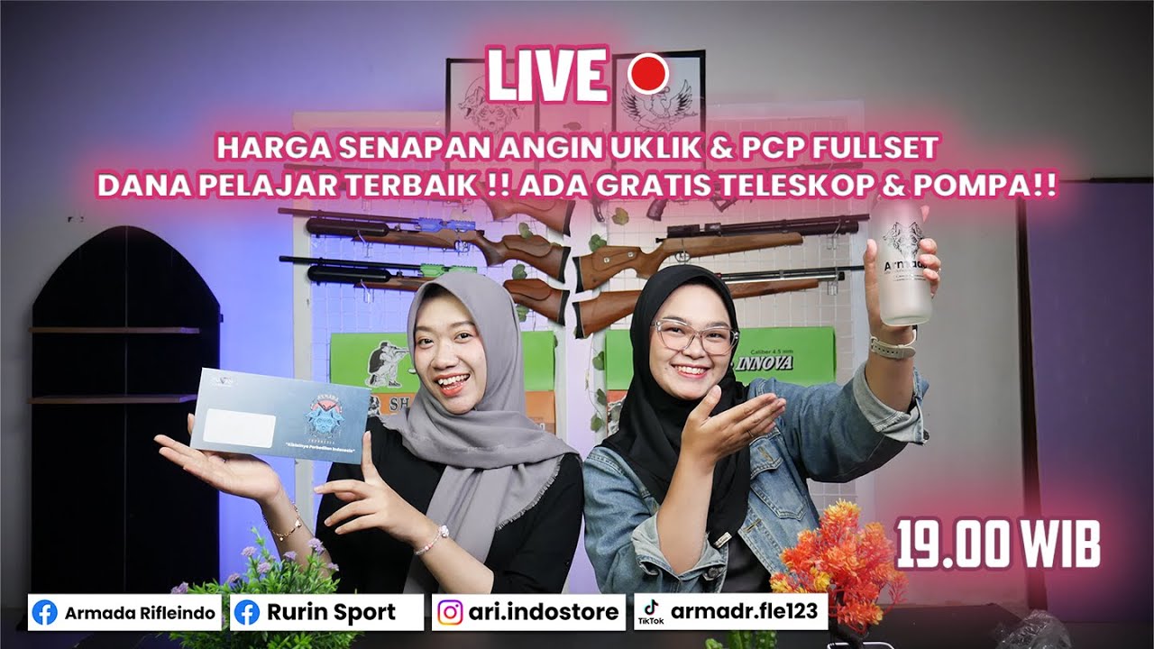 LIVE | Harga Senapan Angin Uklik & PCP Fullset dana pelajar terbaik !! ada gratis Teleskop & Pompa!!