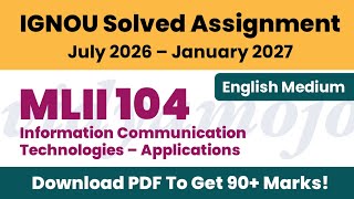IGNOU MLII 104 Solved Assignment 2026-27 English Medium PDF Download | MLIS screenshot 4
