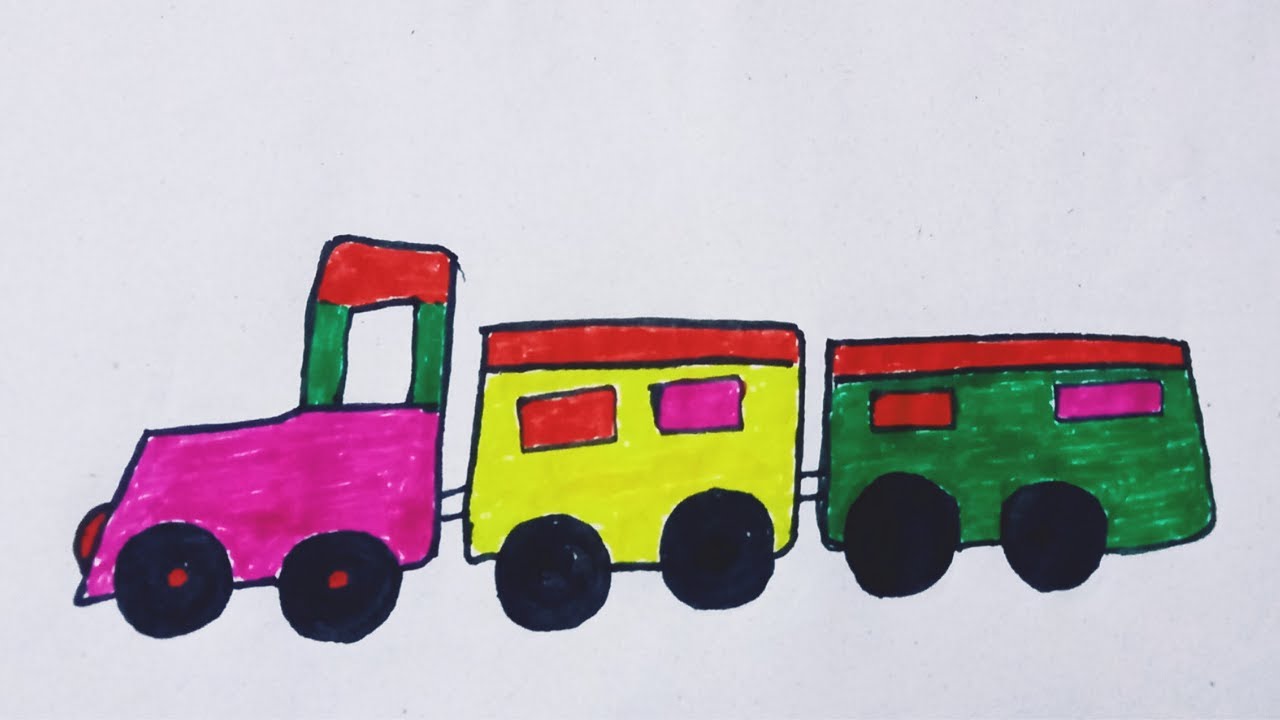 how to draw a train easy | drawing Train simple step by steps | train 3D Draw picture | Gokand arts
