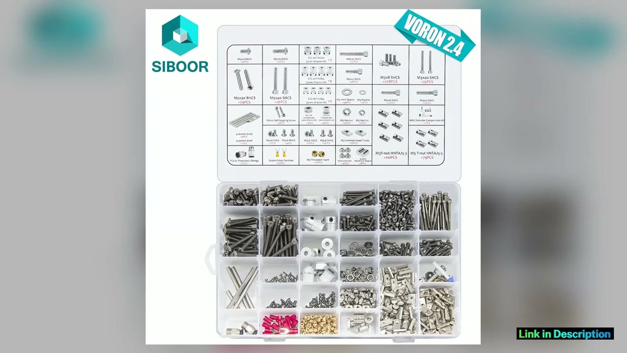 3D Printer V24 R2 DIY Project Fasteners Screws Nuts Full Kit Voron 24 Trident 3D Printer Screws