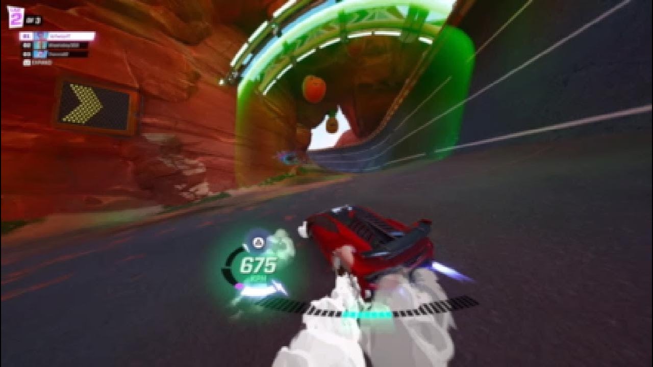 Playing Fortnite rocket racing with my dad