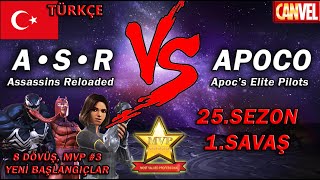AW: A•S•R vs. APOCO | S25W1 | 8 Dövüş, MVP #3 | HEDEFİMİZ TOP 3 !! - Marvel Contest of Champions