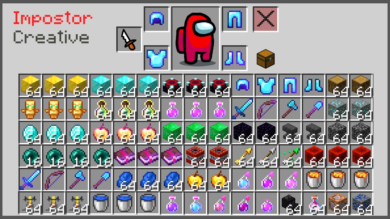 i secretly used creative mode in Minecraft Among Us..