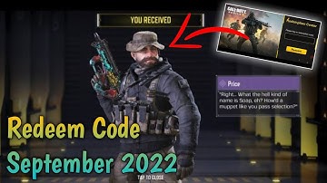 Codm Redeem Code September 2022 | New Redeem Code Codm 2022 | Codm Codes 2022 | Call Of Duty Mobile