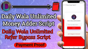 Daily Wala Unlimited Money Adder Script !! Daily Wala Unlimited Refer Bypass Script !!