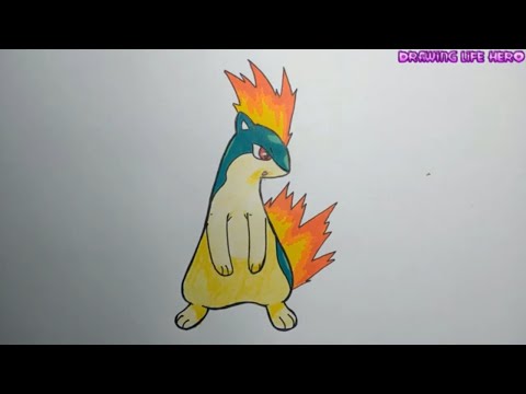 Cách vẽ Pokemon QUILAVA hệ Lửa DRAWING POKÉMON
