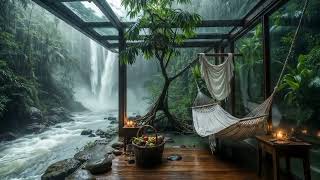 Tropical Rain &amp; Soft Latino Music 🌴 45-60 BPM Deep Relaxation | 432 Hz / 526 Hz | Cozy Hearth Relax