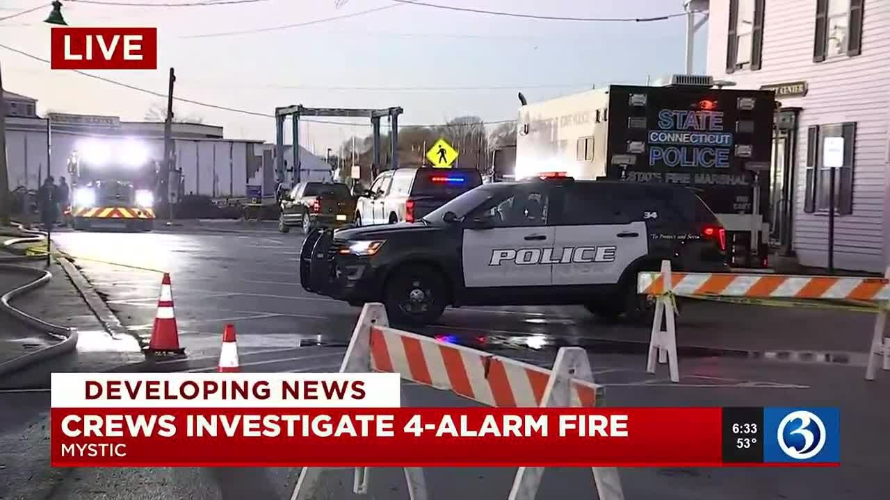 VIDEO: Fire heavily damages marina warehouse in Mystic - YouTube