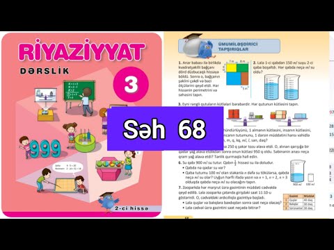 3-cü sinif Riyaziyyat dərslik səh 68. 2 ci hissə. Ümumiləşdiri tapşırıqlar