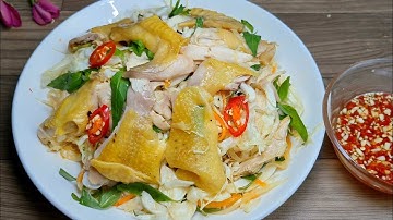 GỎI GÀ BẮP CẢI - bắp cải trộn gỏi gà rau răm, nước mắm trộn gỏi ,món ngon ngày tết - Tú Lê Miền Tây