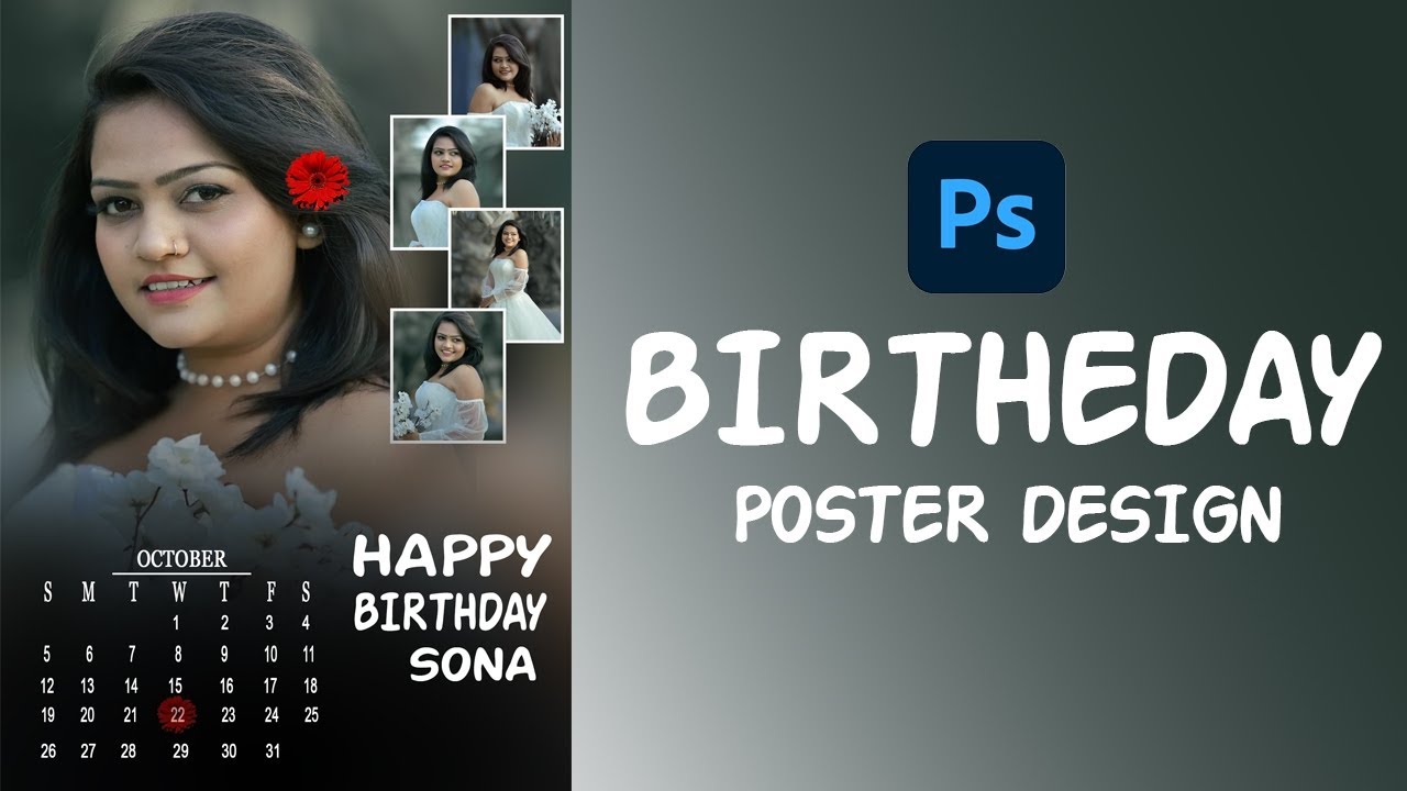 Birthday Gift Fream & Bener Design In Photoshop Tutorial Step By Step.