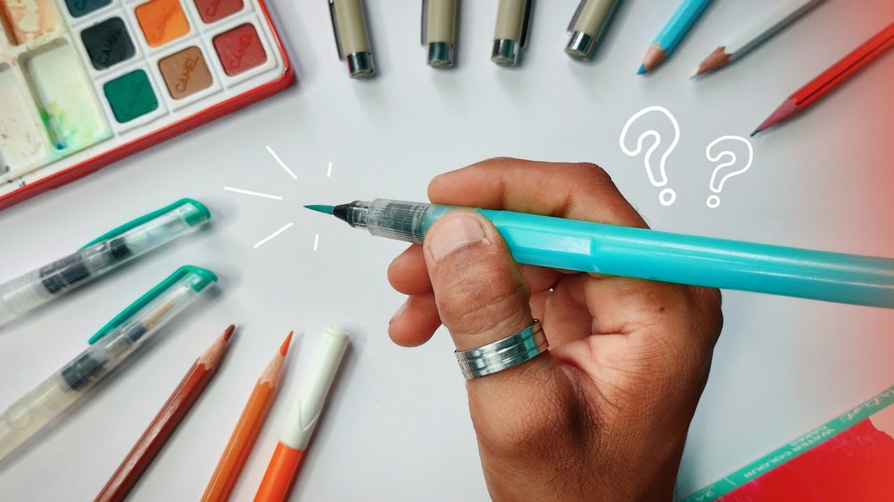 Trying New Art Materials (Watercolor Brushes, Camlin Artists Watercolors And Microns) AjArts03