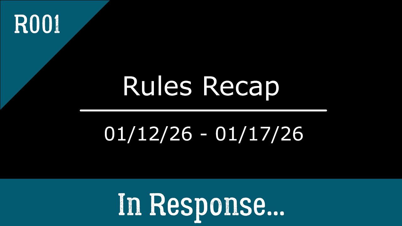 MtG Rules Recap ep 001: 1/12/26 - 1/17/26