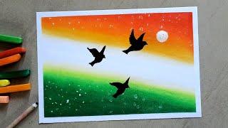 republic day scenery drawing - tiranga scenery drawing with soft pastel screenshot 5