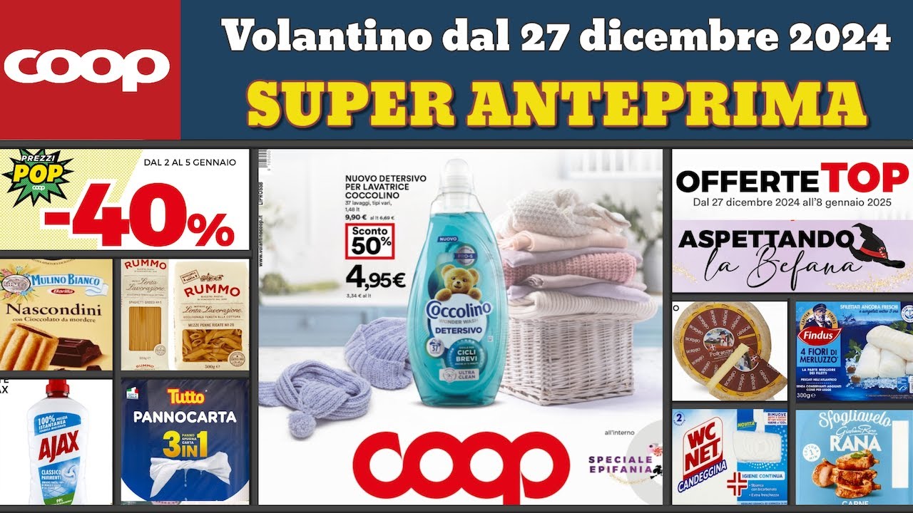 volantino COOP dal 27 dicembre 2024 ✅ #anteprima Offerte Top 🔥 Promozioni casa cura