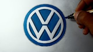 Como desenhar o logotipo da Volkswagen I How to draw the Volkswagen - Atevaldo Novais