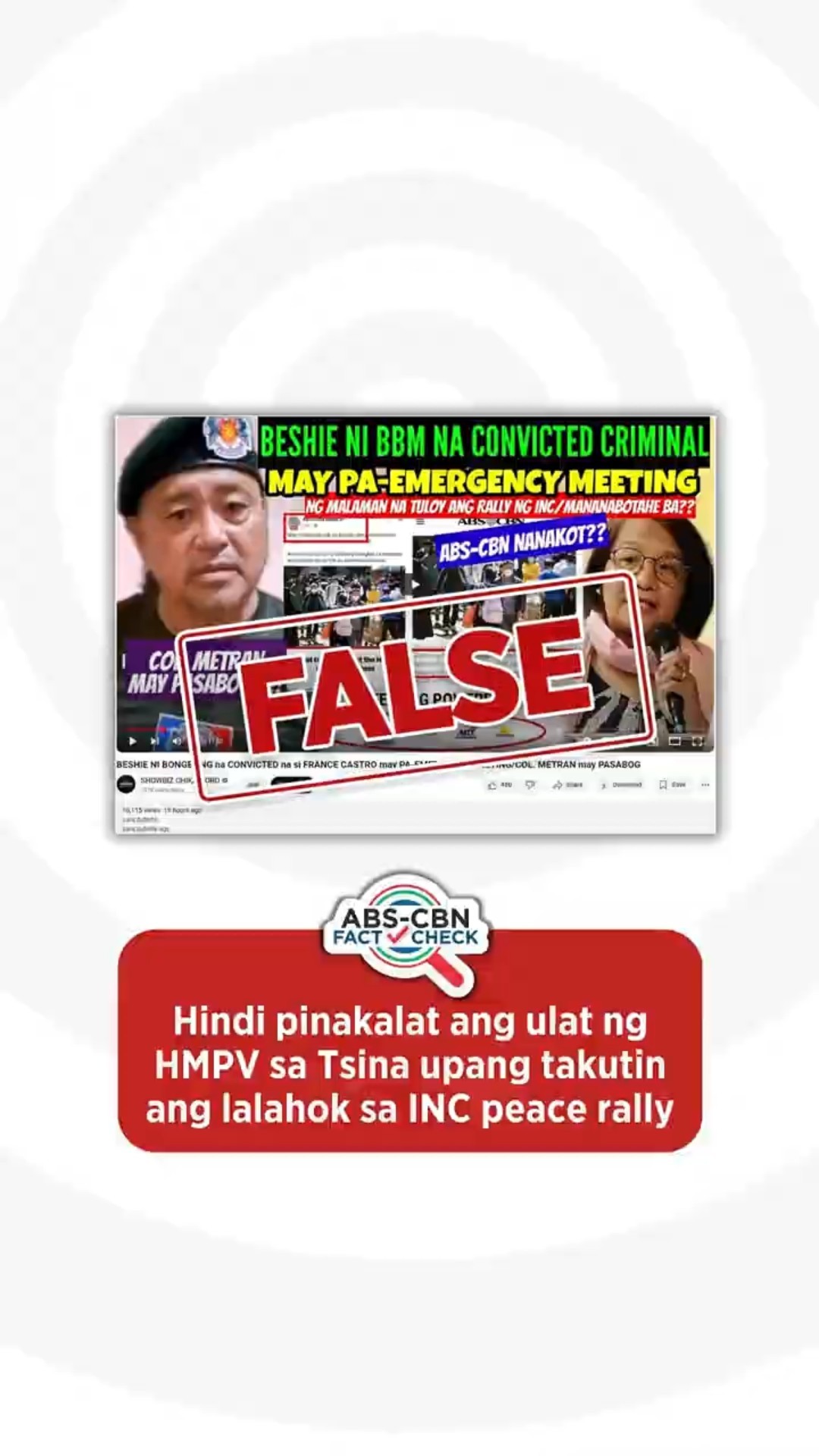 FACT CHECK: Hindi binalita ang HMPV outbreak sa Tsina para isabotahe ang INC peace rally