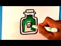 How to Draw Poison Bottle - Halloween Drawings