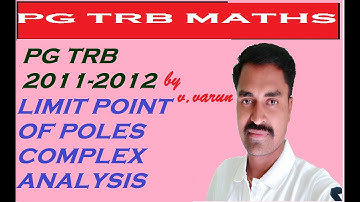 PG TRB MATHS | LIMIT POINT OF POLES