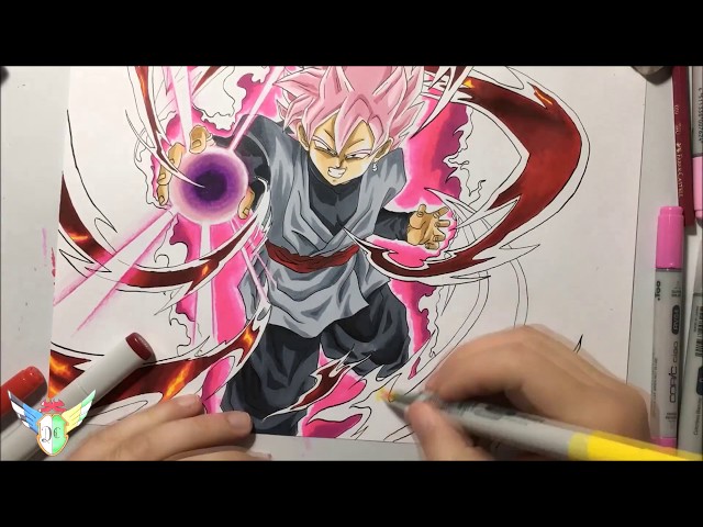 Speed Drawing Goku Black SSJ Rose (Dragon Ball Super) Desenhando Goku Black  