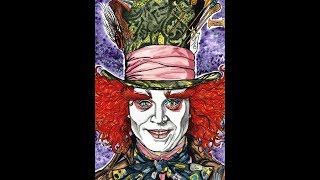 Johnny Depp Mad Hatter A Dredfunn Watercolour Painting