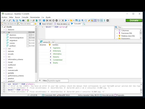 4. Manejo de HeidiSQL(Usando como interfaz gráfica de MariaDB)
