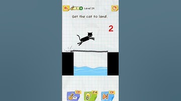 Get the cat to land. draw 2 save | level 14 | #shortsviral #draw2save #viral #shorts
