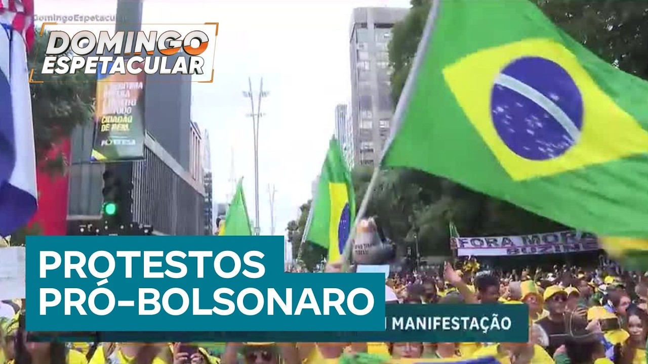 Protestos de apoiadores de Jair Bolsonaro tomam as ruas pelo Brasil neste domingo (1º)