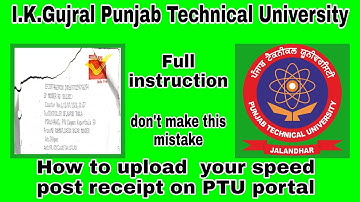 How upload your answer sheet || speed post receipt | on PTU | Full instruction | IKGPTU | OBE Mode |