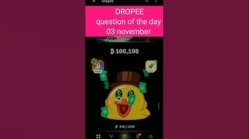 Dropee question of the day code 3 November | Dropped question of the day code | Dropee Code