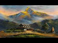 Nepali painting  beautiful nepali village landscape painting  scenery painting  art candy nepal