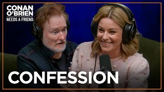 Elizabeth Banks & Conan Used To Lie In Confession | Conan O'Brien Needs A Friend