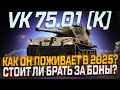VK 75.01 (K) КАК ОН ИГРАЕТСЯ В 2025 ГОДУ?СТОИТ ЛИ ТРАТИТЬ БОНЫ? МИР ТАНКОВ!