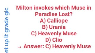 John Milton mcqs english literature english learning tgtpgt Net Lt Grade Gic dssb kvs #uptgtenglish 