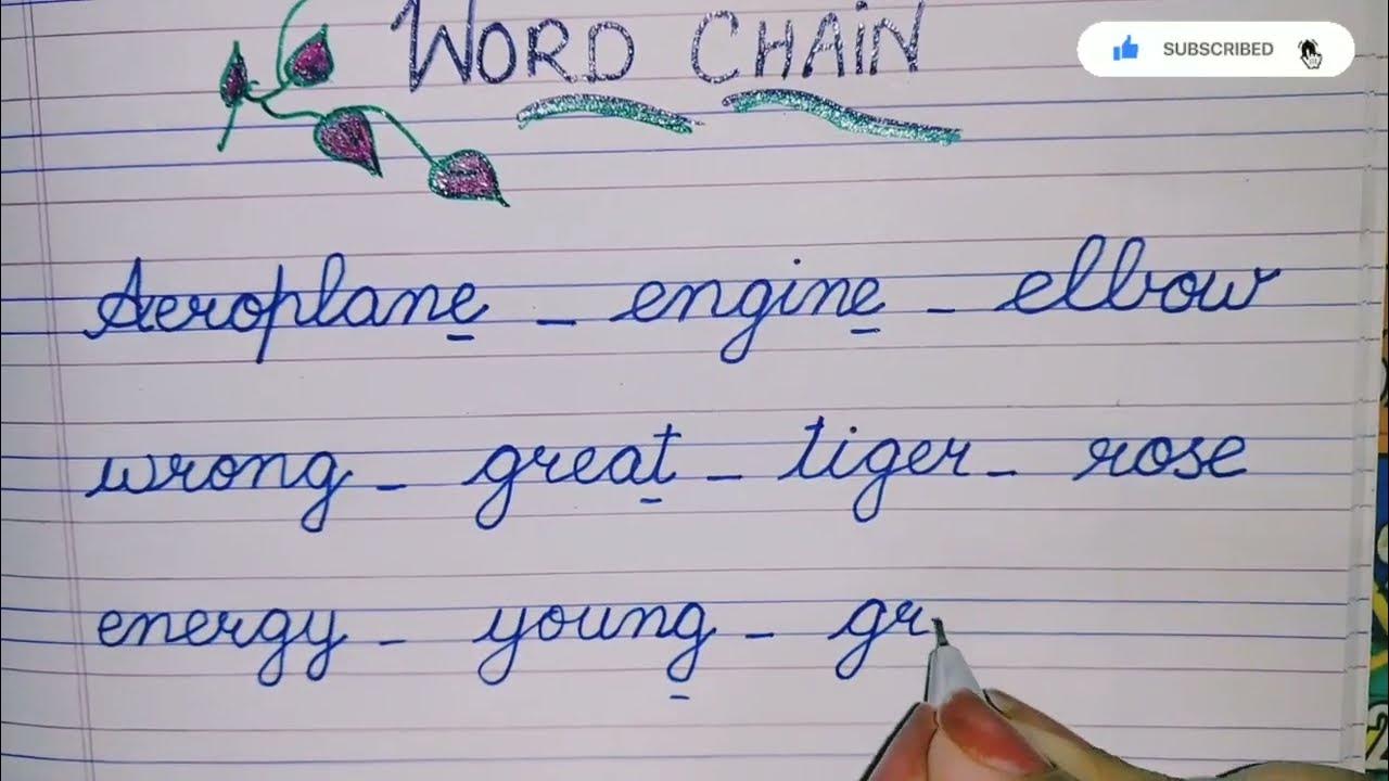 Word Chain Game ️Playing with words Chain of wordsinnovative ideaenglish language Activity