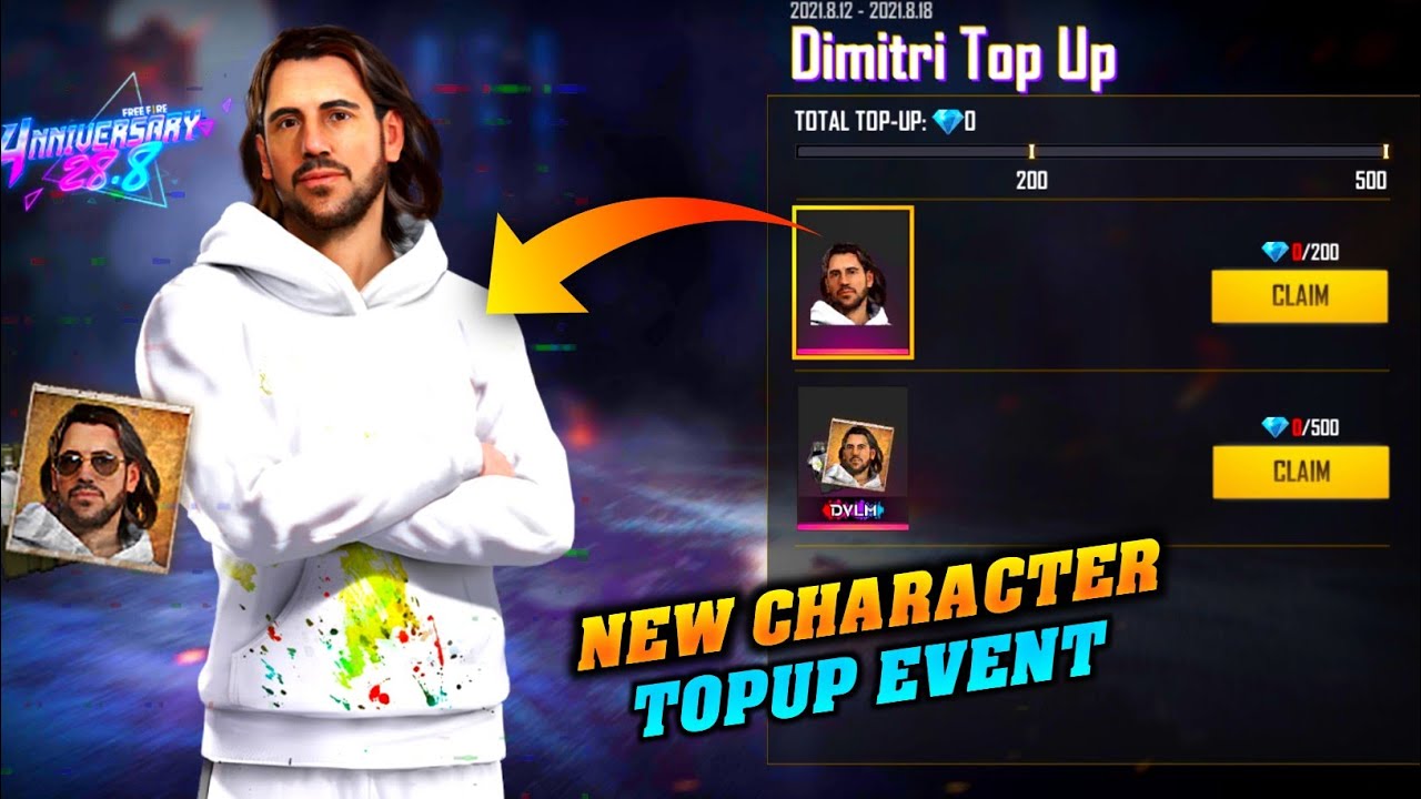 Dimitri Character Topup Event | New Topup Event Free Fire | Dimitri Topup | Free Fire New Event