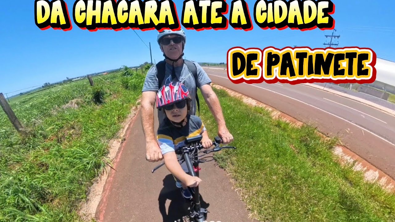 Eu E Meu  Netinho Fomos De Patinete Da Chácara  Até  Cidade