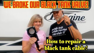 We broke our black tank | How to fix a black tank cable on a Grand Design Imagine