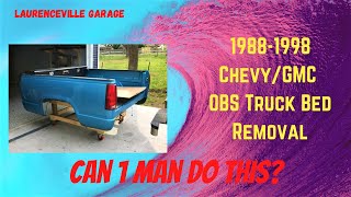 How to remove a 1988  1998 Chevy/GMC OBS Cheyenne Silverado Sierra Pick Up Truck Bed