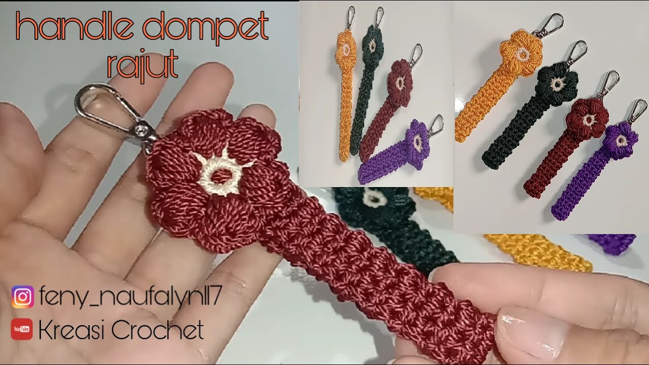 Crochet || Tutorial membuat tali dompet rajut || merajut untuk pemula ...
