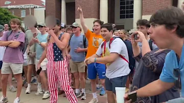 Ole Miss counter-protester appears to make monkey noises at Black woman