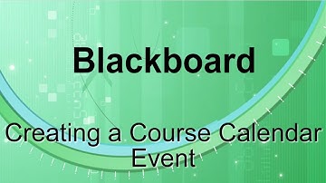 Creating a Course Calendar Event