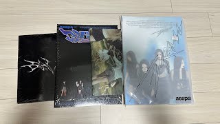 Unboxing aespa discography (Savage, Girls, MY World, Drama)