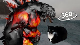 360° VR Maxwell the cat and the Fiery Godzilla