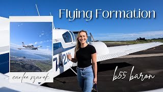 flying formation over the central coast | B55 Baron