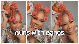 How to : Quick #microlocs Style : Space Buns with Bangs