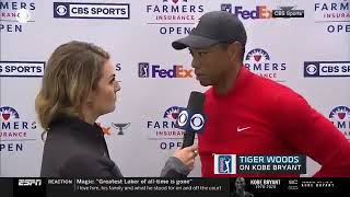 Tiger Woods being told by his caddie about Kobe's death after completing his round screenshot 5