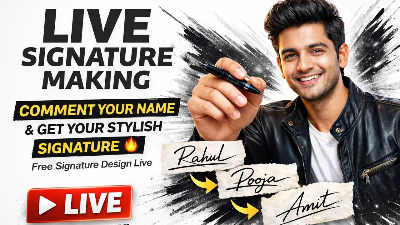 “LIVE Signature Making ✍️ | Comment Your Name & Get Your Stylish Signature 🔥 | Free Signature