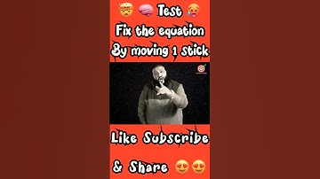 IQ Test 🤯 | Fix the equation by moving 1 stick #shorts #viral #trending
